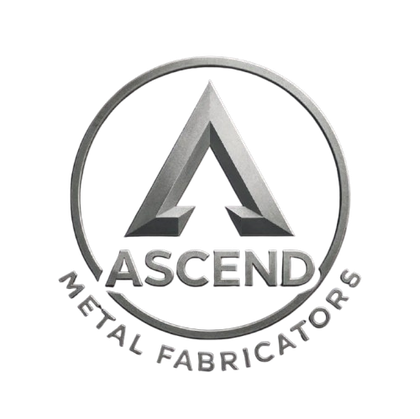 Silver logo for Ascend Metal Fabricators: 