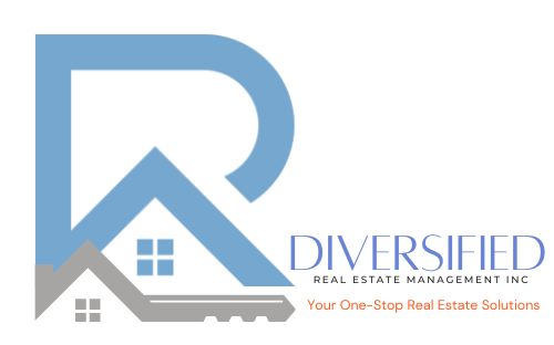 The logo for diversified real estate management inc.