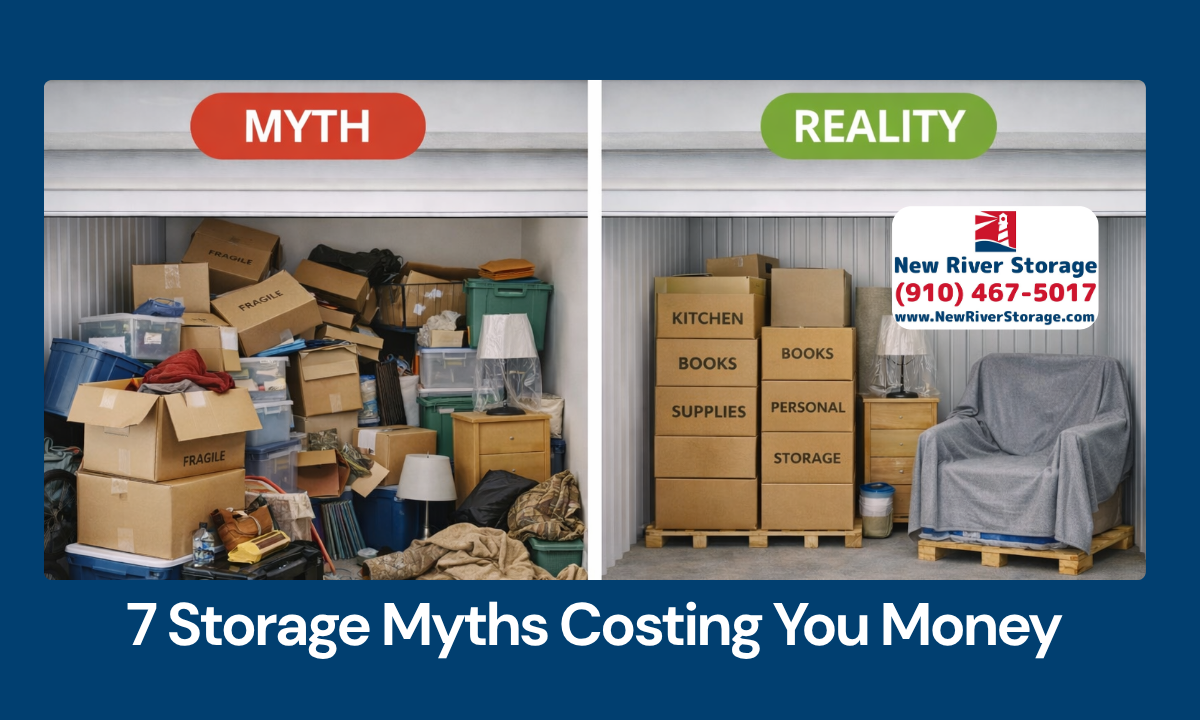 Cluttered vs organized storage unit showing proper packing and space-saving techniques