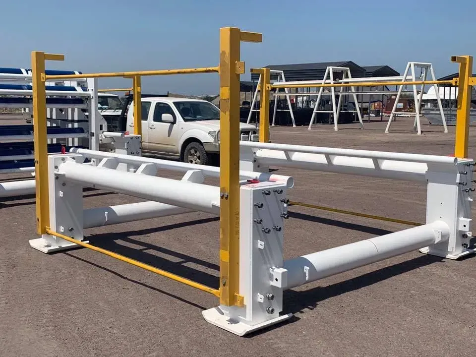 White and Yellow Industrial Frame With Large Rollers — All Blast and Paint in Bakers Creek, QLD