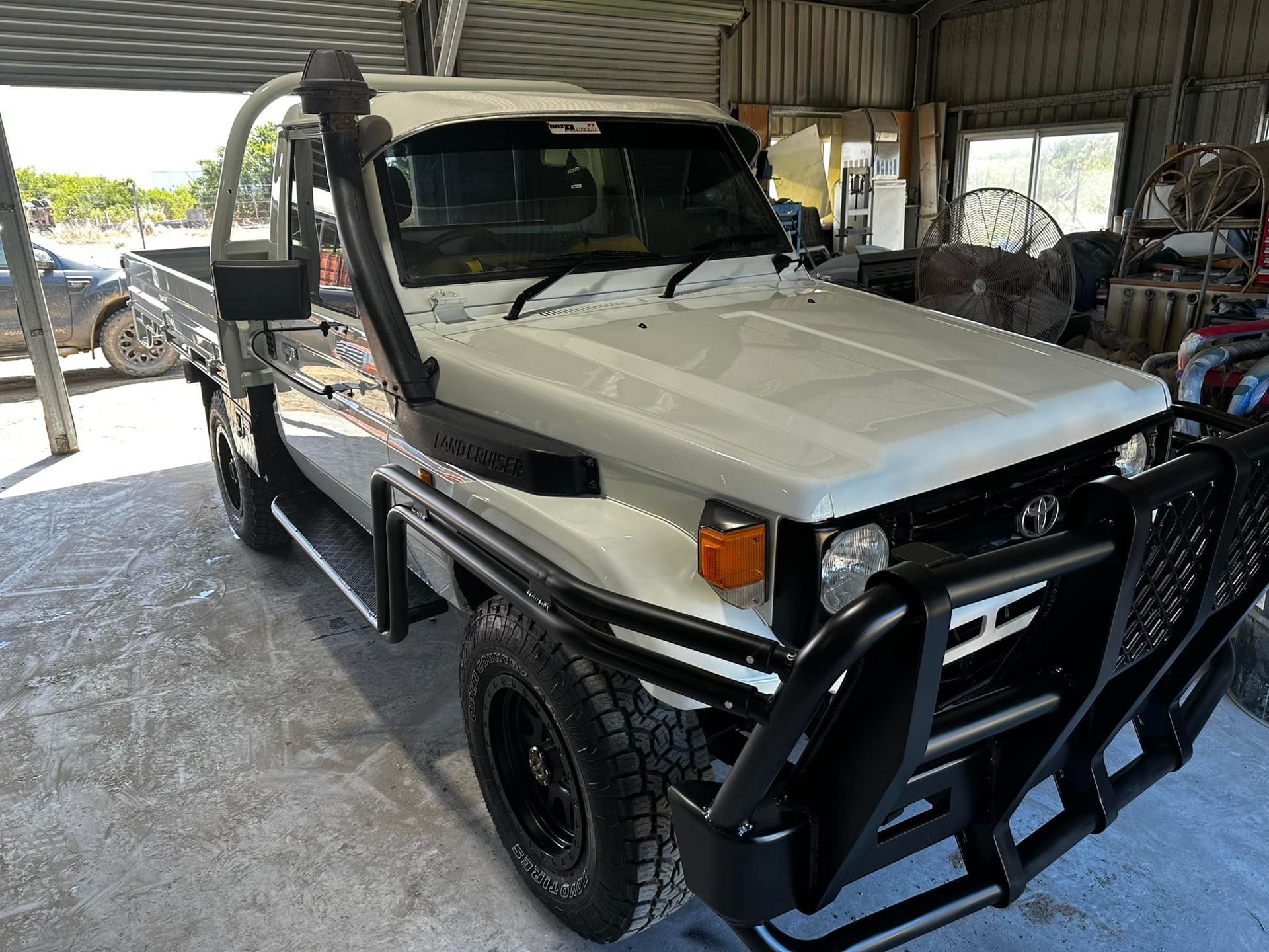 White Toyota Land Cruiser Pickup Truck — All Blast and Paint in Bakers Creek, QLD