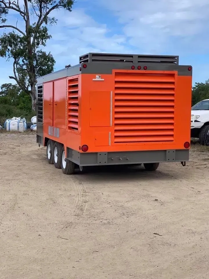 Orange and Gray Industrial Generator on a Trailer Parked — All Blast and Paint in Moranbah, QLD