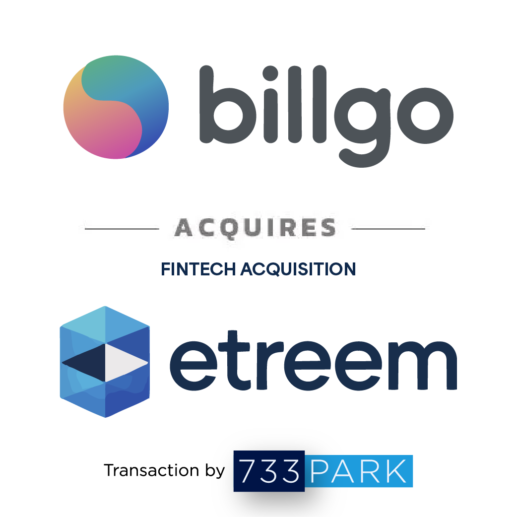 Logo: Billgo acquires etreem, a fintech acquisition, transaction by 733 Park.