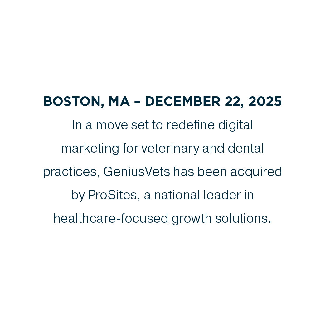 Announcement of GeniusVets acquisition by ProSites, highlighting a strategic SaaS and digital marketing M&A deal