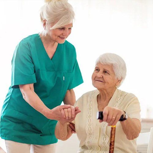 Aldersgate Village Skilled Nursing Nurse with Elderly Woman