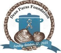 Dean Paras Foundation logo: pot, clams, ribbon, rope, and date