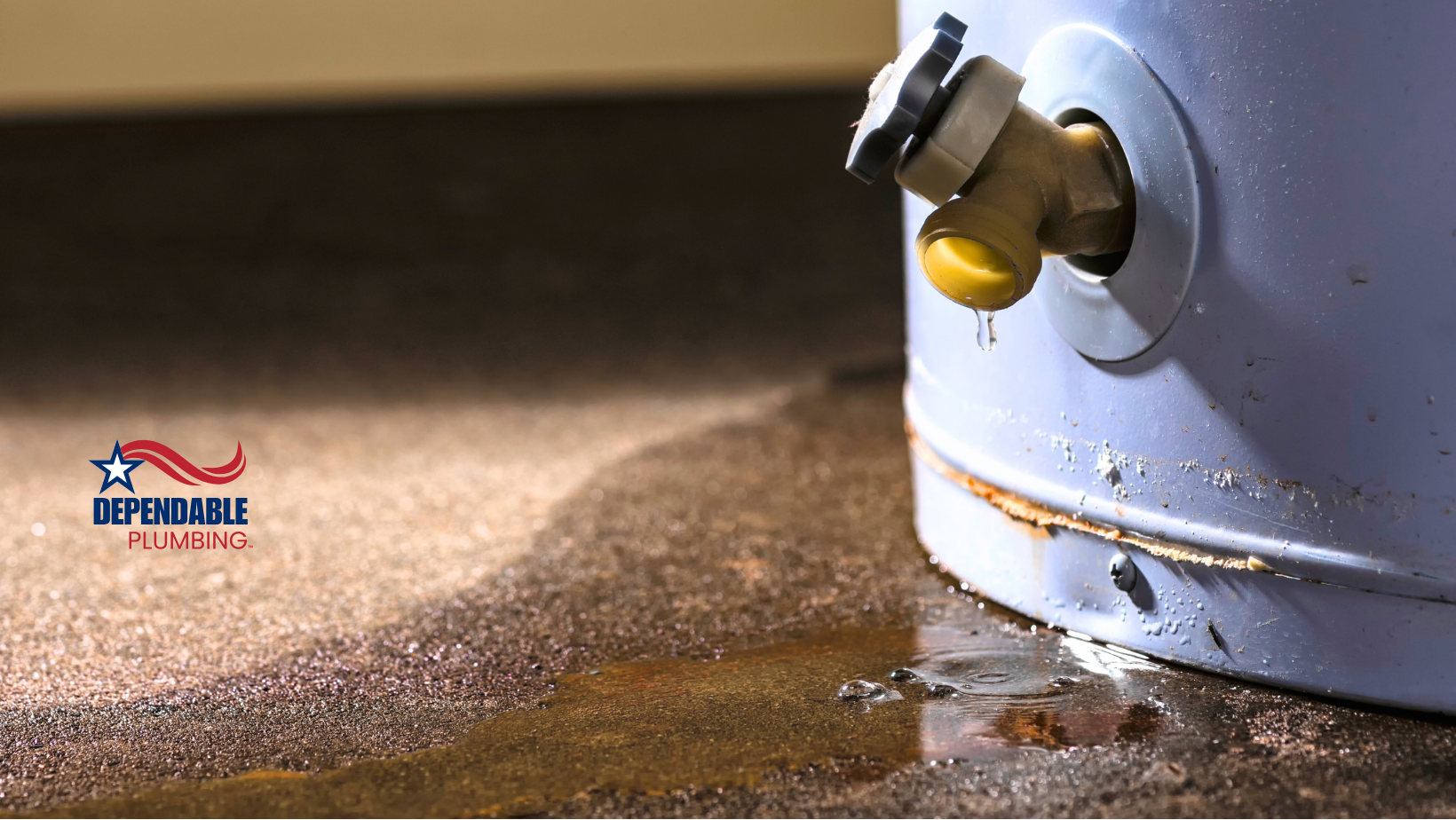 A water heater is leaking water on the floor.