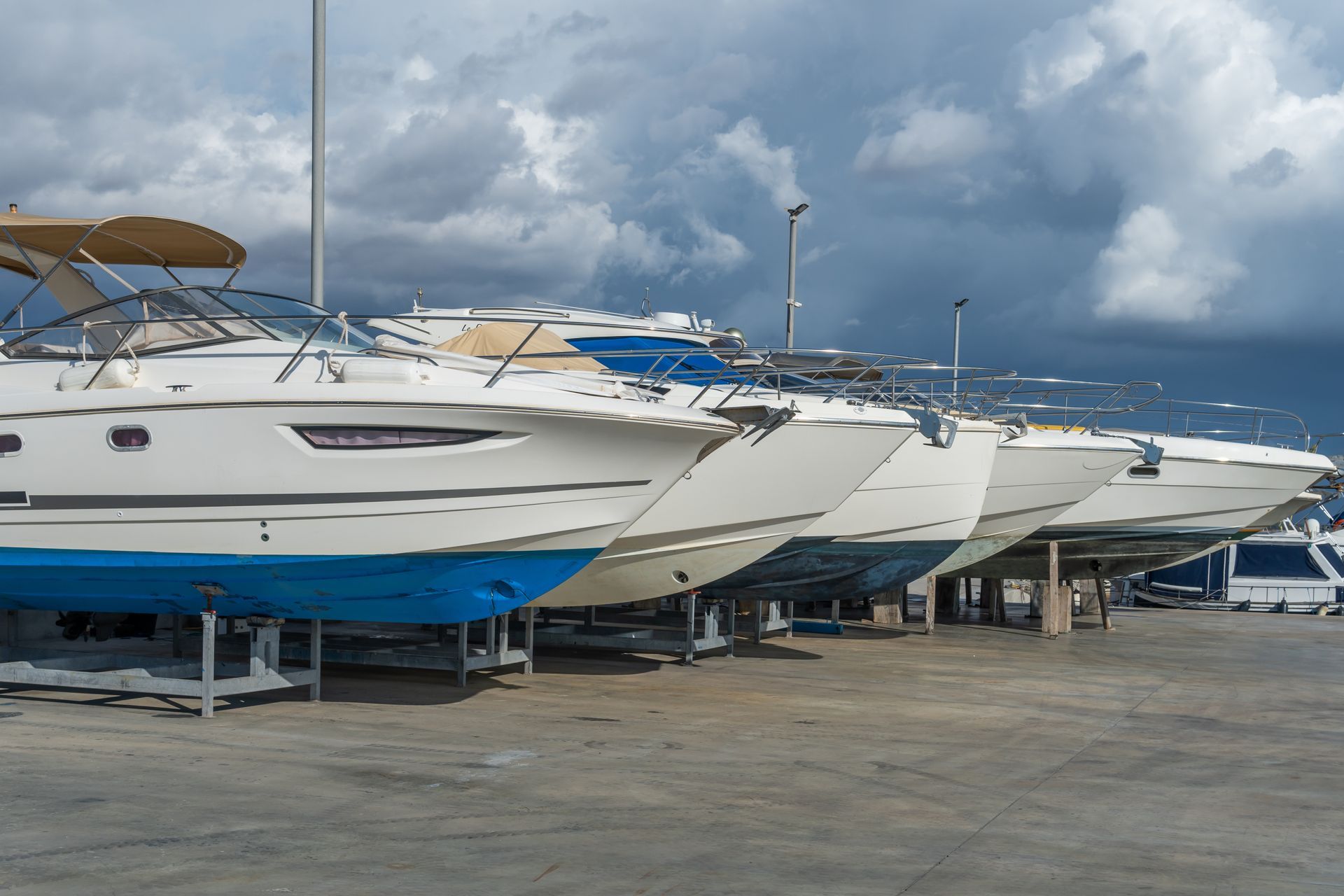 boat mechanic on shipyard in Saint Petersburg