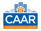The logo for the charlottesville area association of realtors