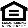 A black and white logo for equal housing opportunity.