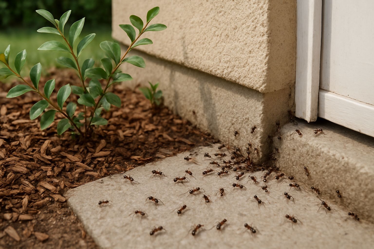 fourmis devant une maison