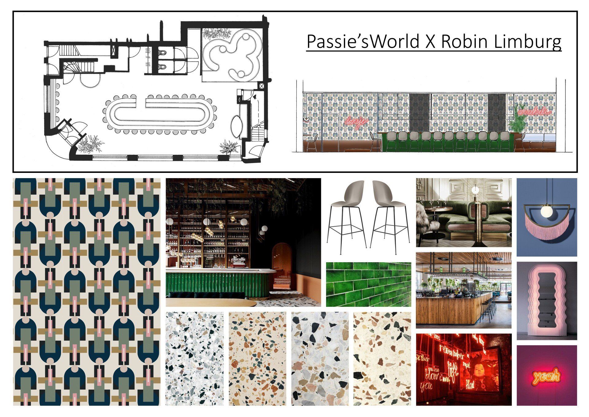 Interieurontwerp moodboard