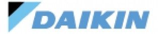 The daikin logo is blue and black on a white background.