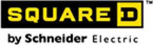A black and yellow logo for square d by schneider electric