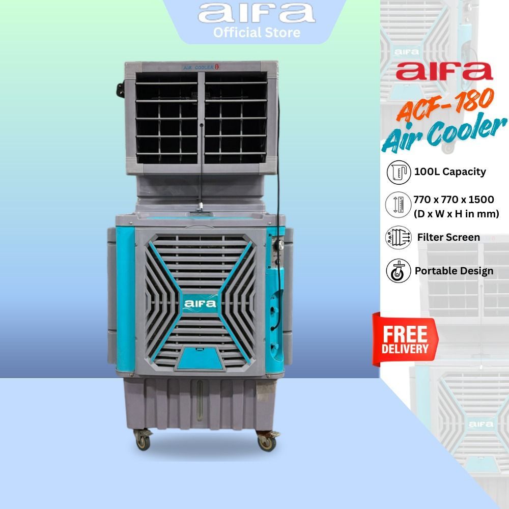 Aifa ACF-180-1 Industrial Air Cooler, Wind Speed Distance ≈ 8m to 10m