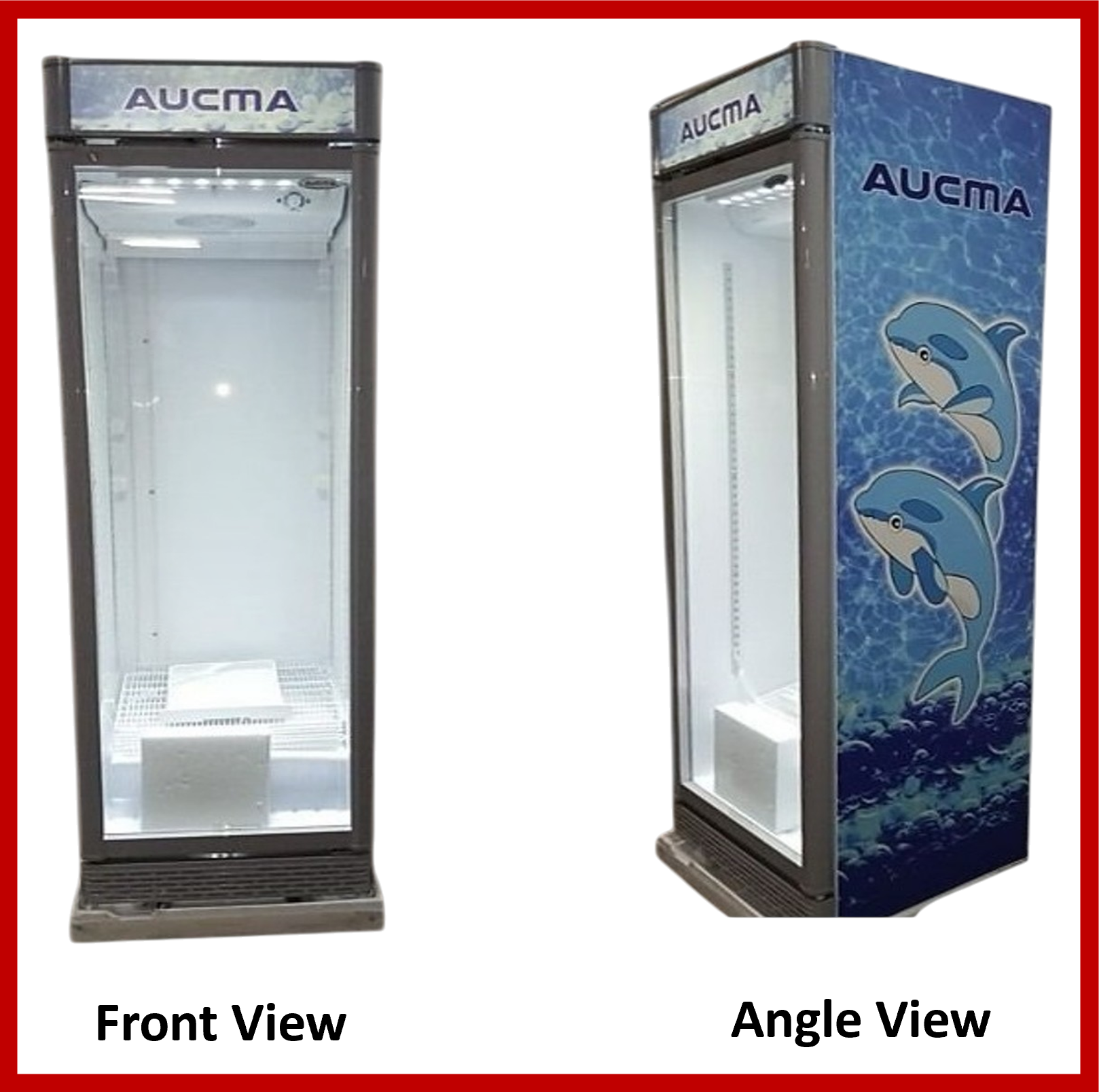 Aucma SC-380 Standing Chiller Showcase, 365L capacity, Ventilation Cooling System