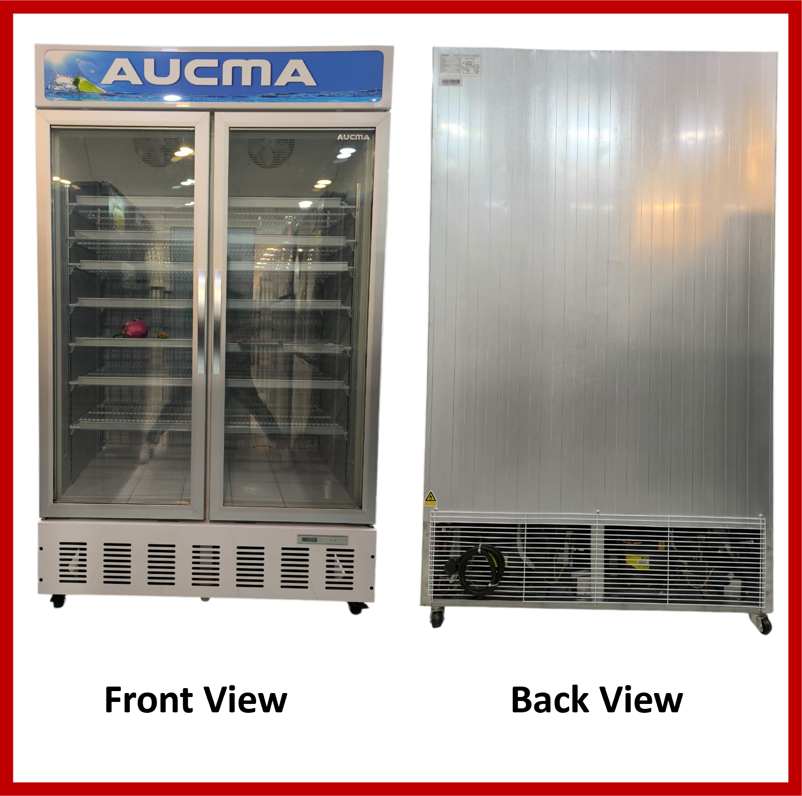 Aucma SD-942SBID Upright No Frost Ventilated Display Freezer, -15°C to -22°C, 942L capacity