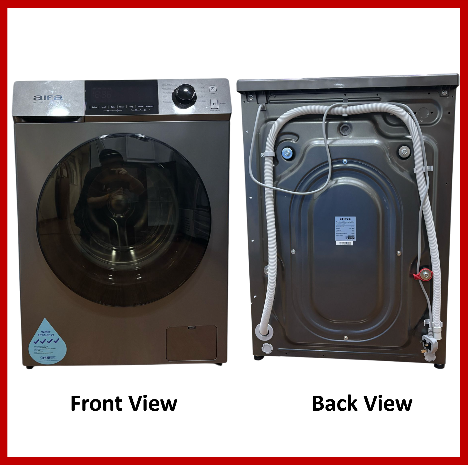 Aifa Washing Machine, Front Load- 10.5 kg washing capacity, 4 ticks certified, WM-J105FL