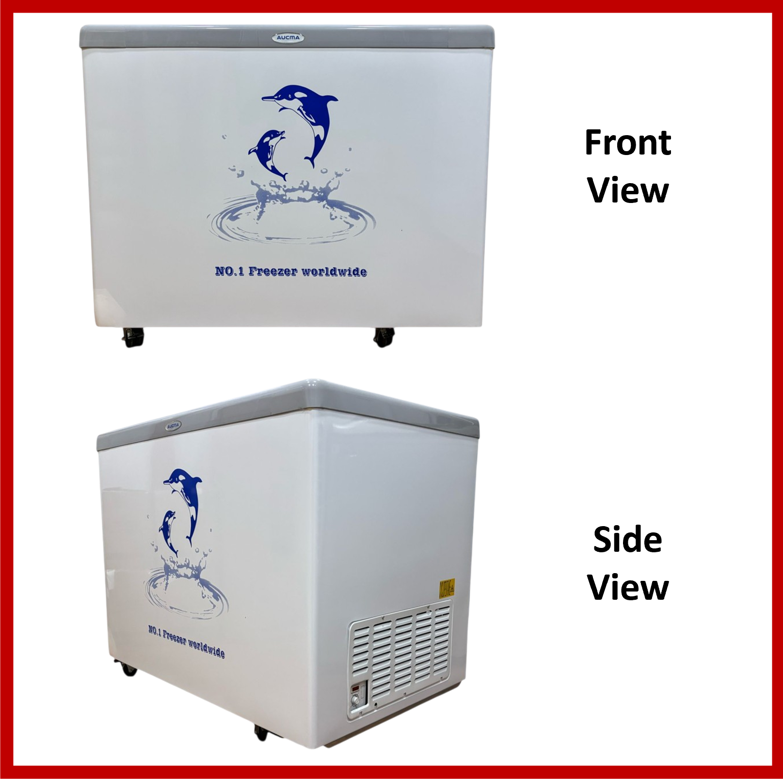 Aucma SD-300F Sliding Door Chest Freezer, 300L Capacity, easy access and efficient storage