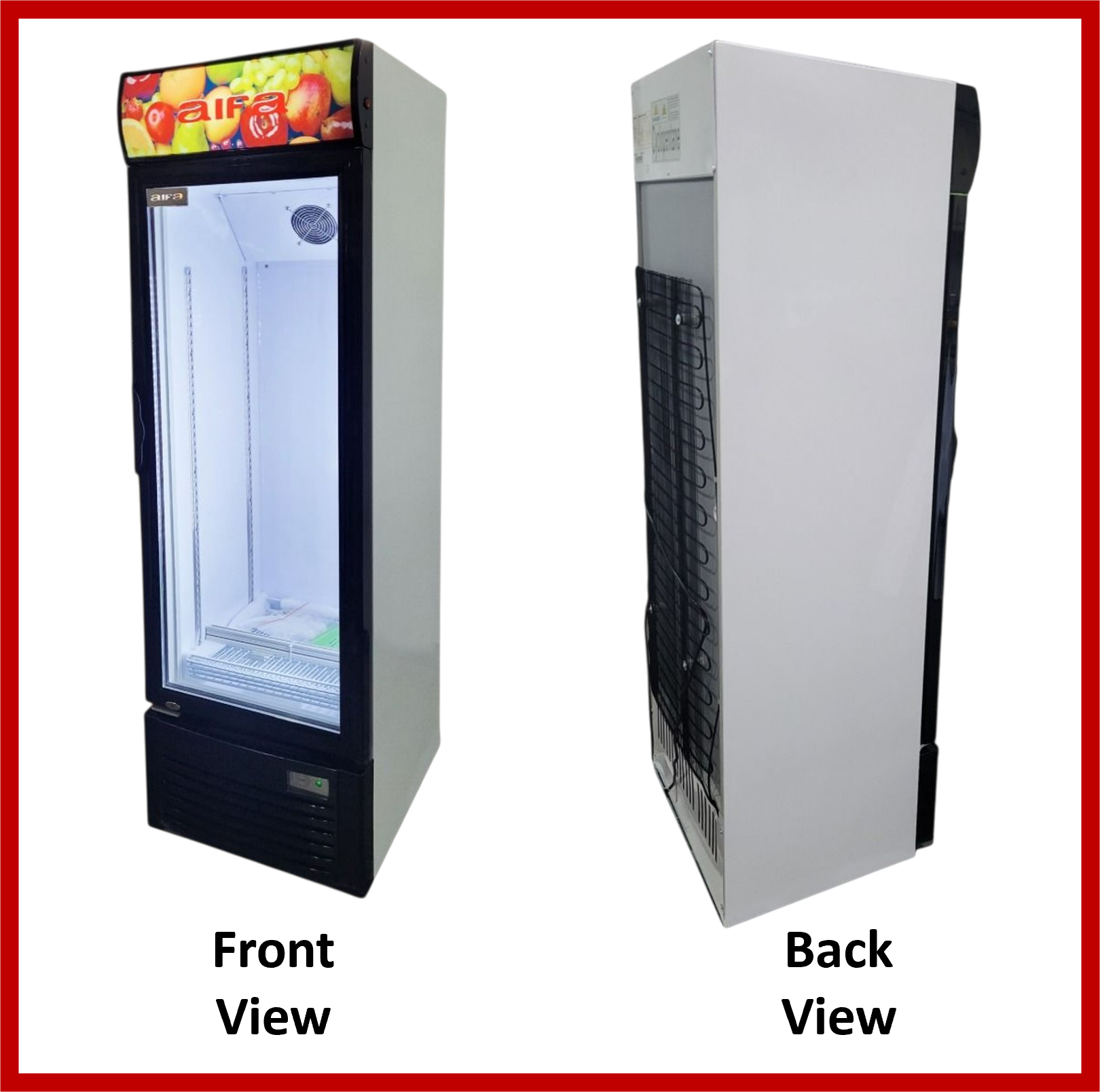 Aifa Chiller Showcase 228L Temperature Control Settings & Key Door Lock & Lighting- SC-A196