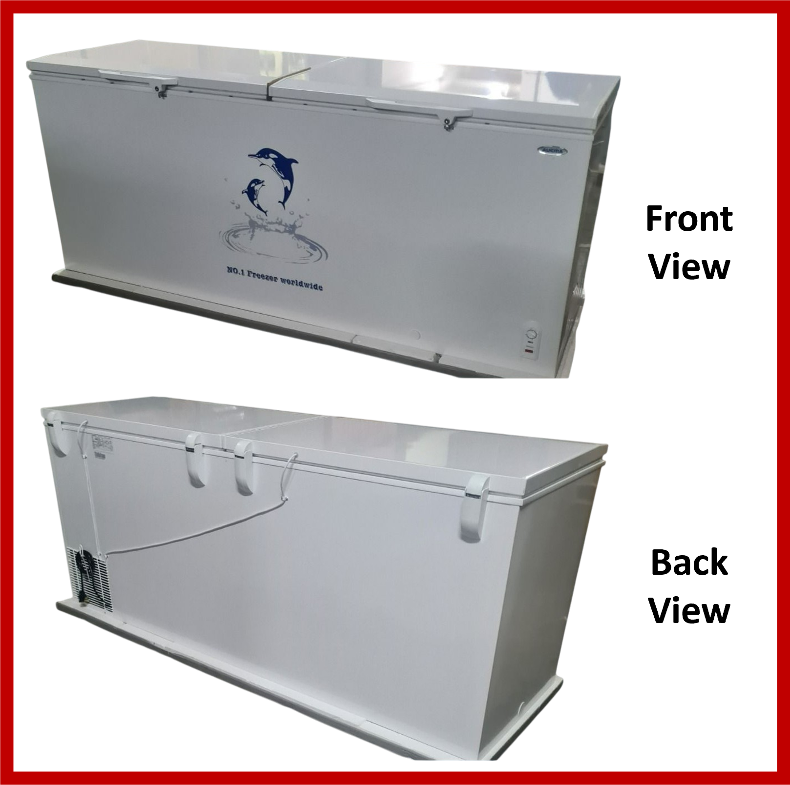 Aucma 2 Door Chest Freezer, Top Opening Door, 702L Capacity - BD-702