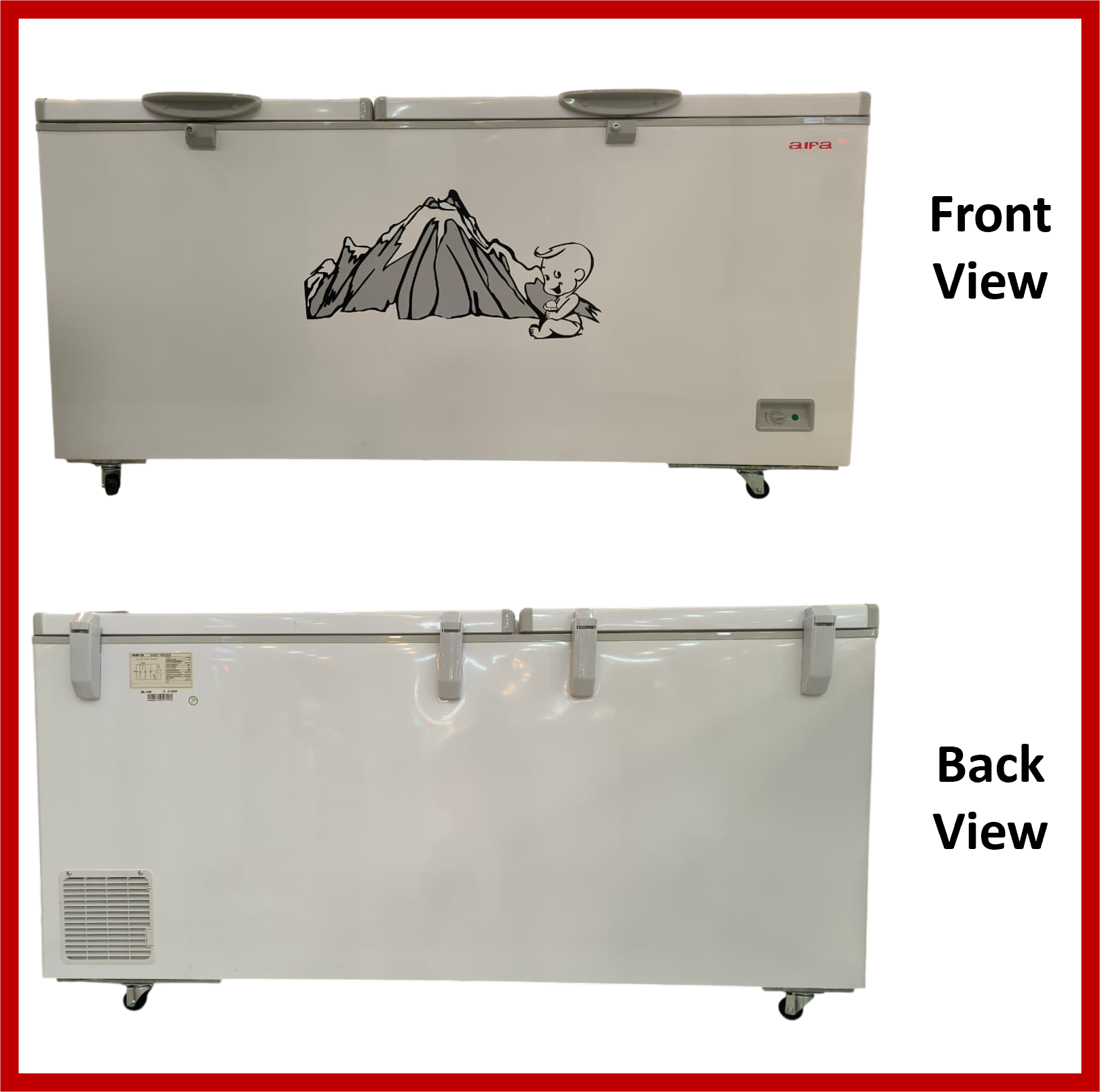 Aifa 2 Door Chest Freezer, Top Opening Door, 606L  Capacity - AD-6069