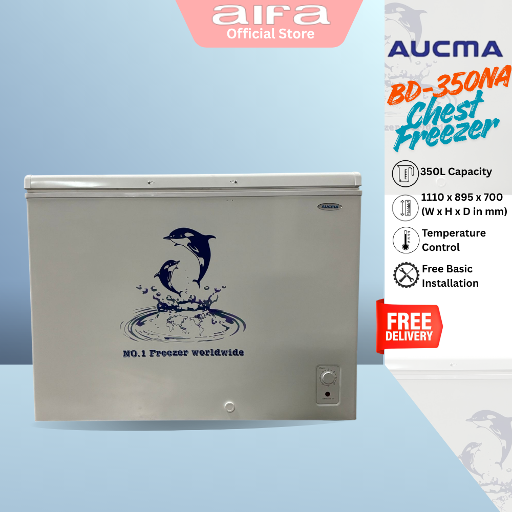 Aucma Commercial Chest Freezer, Top Opening Door, 350L Capacity - BD-350NA