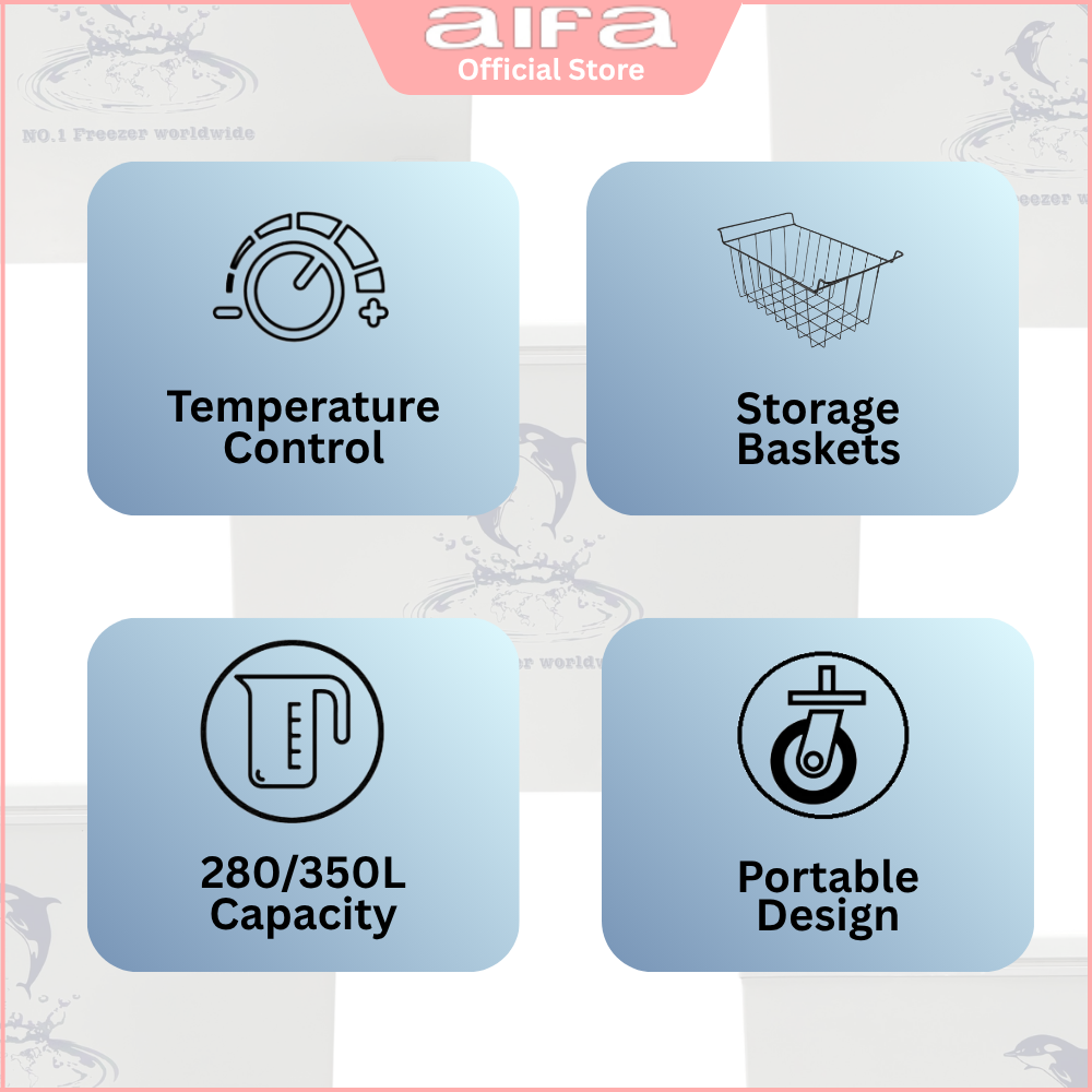 Aucma Chest Freezer, Top Opening Door, 280L Capacity - BD-280NA