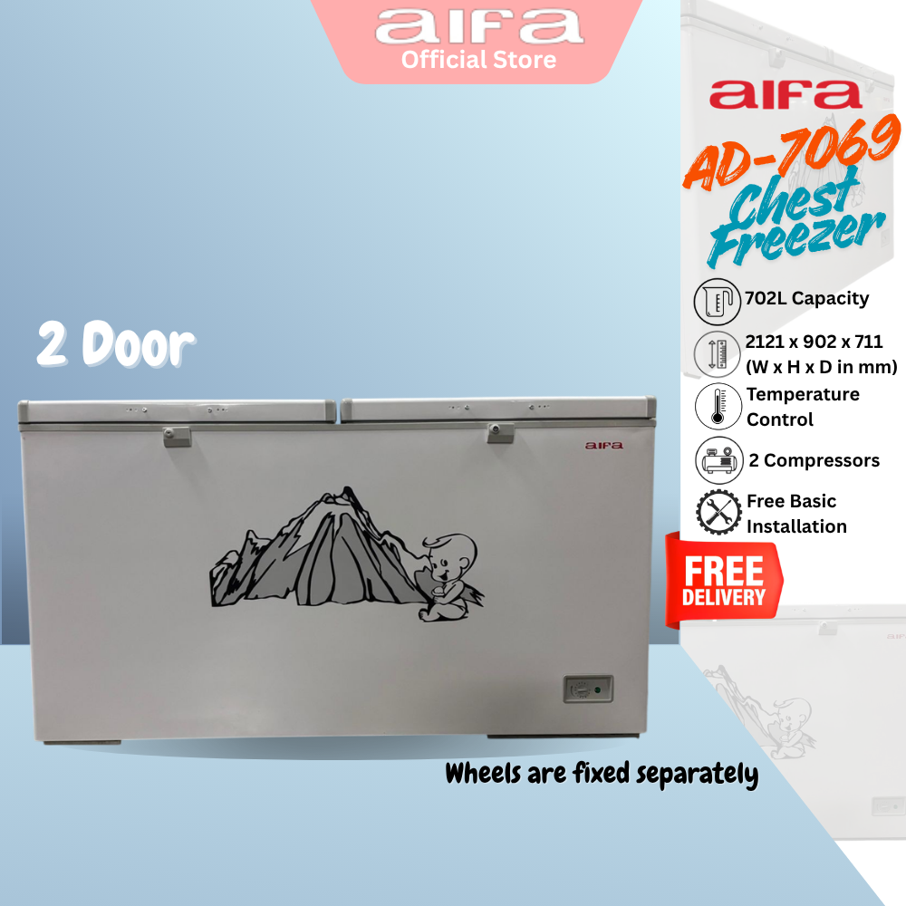 Aifa 2 Door Chest Freezer, Top Opening Door, 720L Capacity - AD-7069