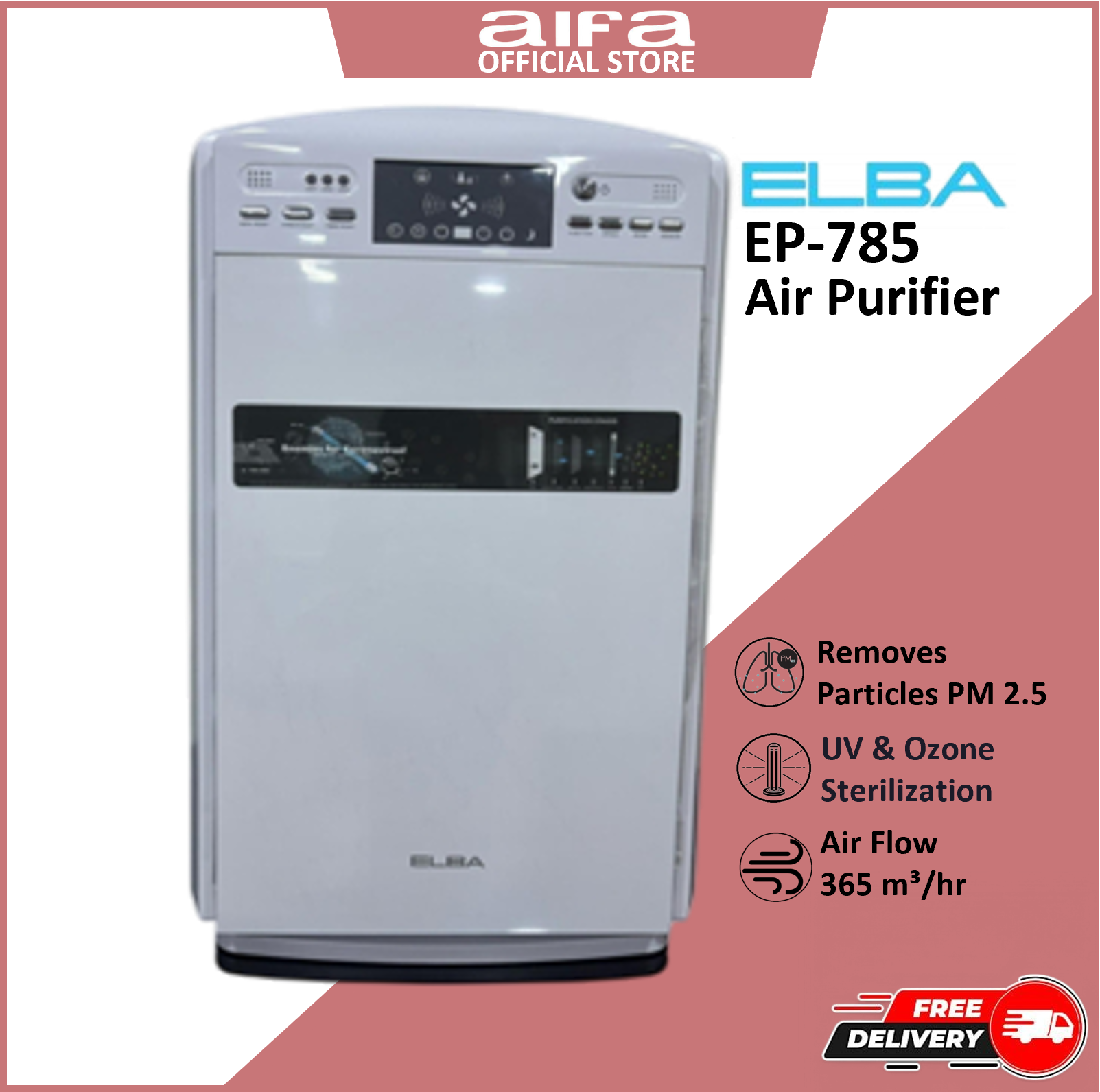 Elba EP-785 Air Purifier, UV & Ozone Sterilization