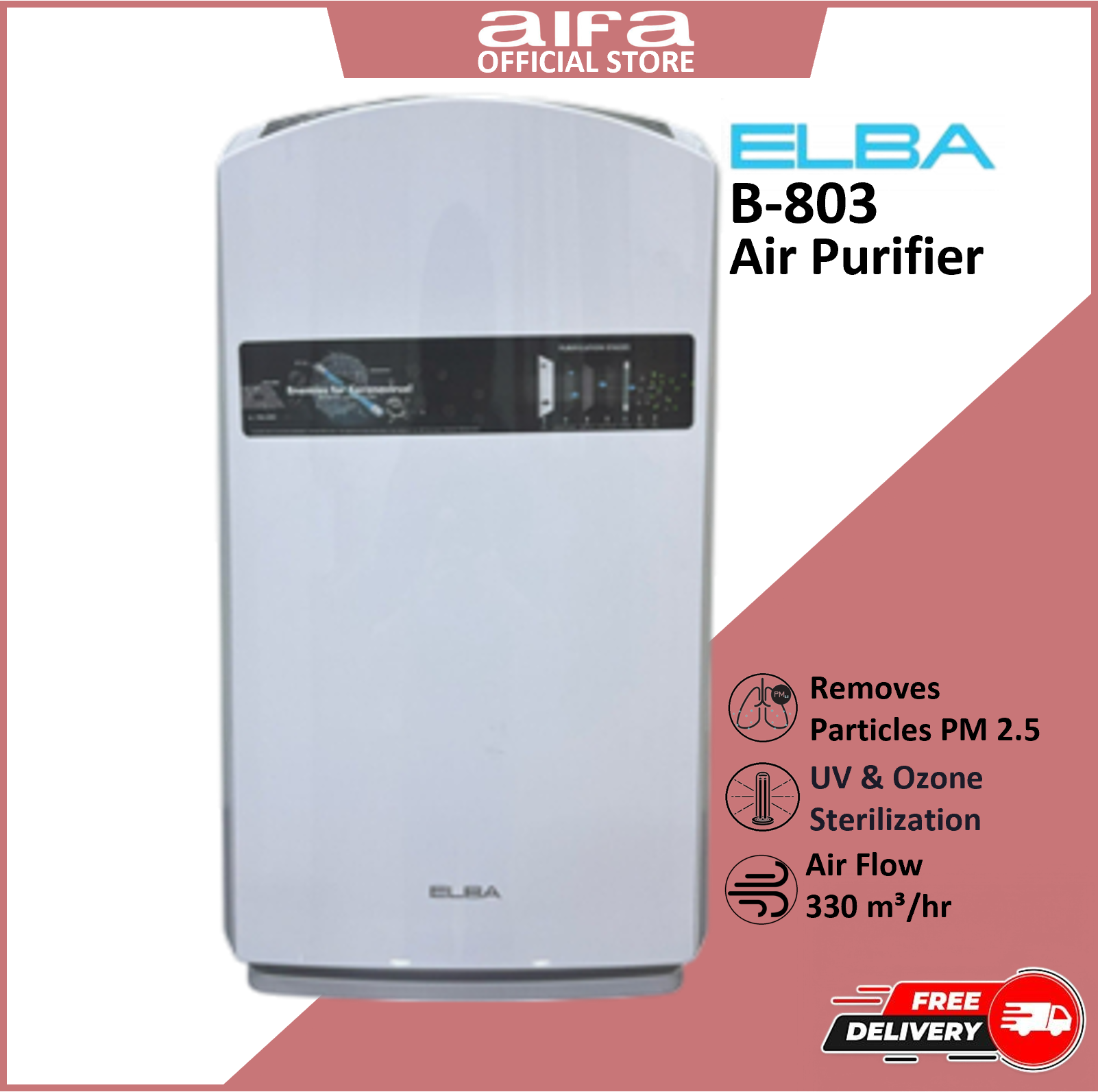 Elba B-803 Intelligent Air Purifier, UV & Ozone Sterilization