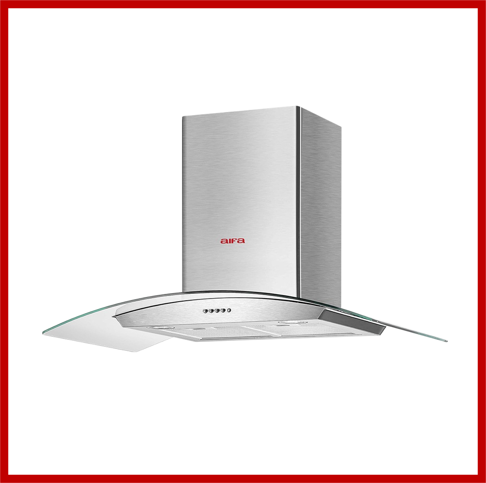 Aifa ACH-99TG7 Curved Chimney Cooker Hood, 90 cm, Reduces cooking smell / odour & smoke
