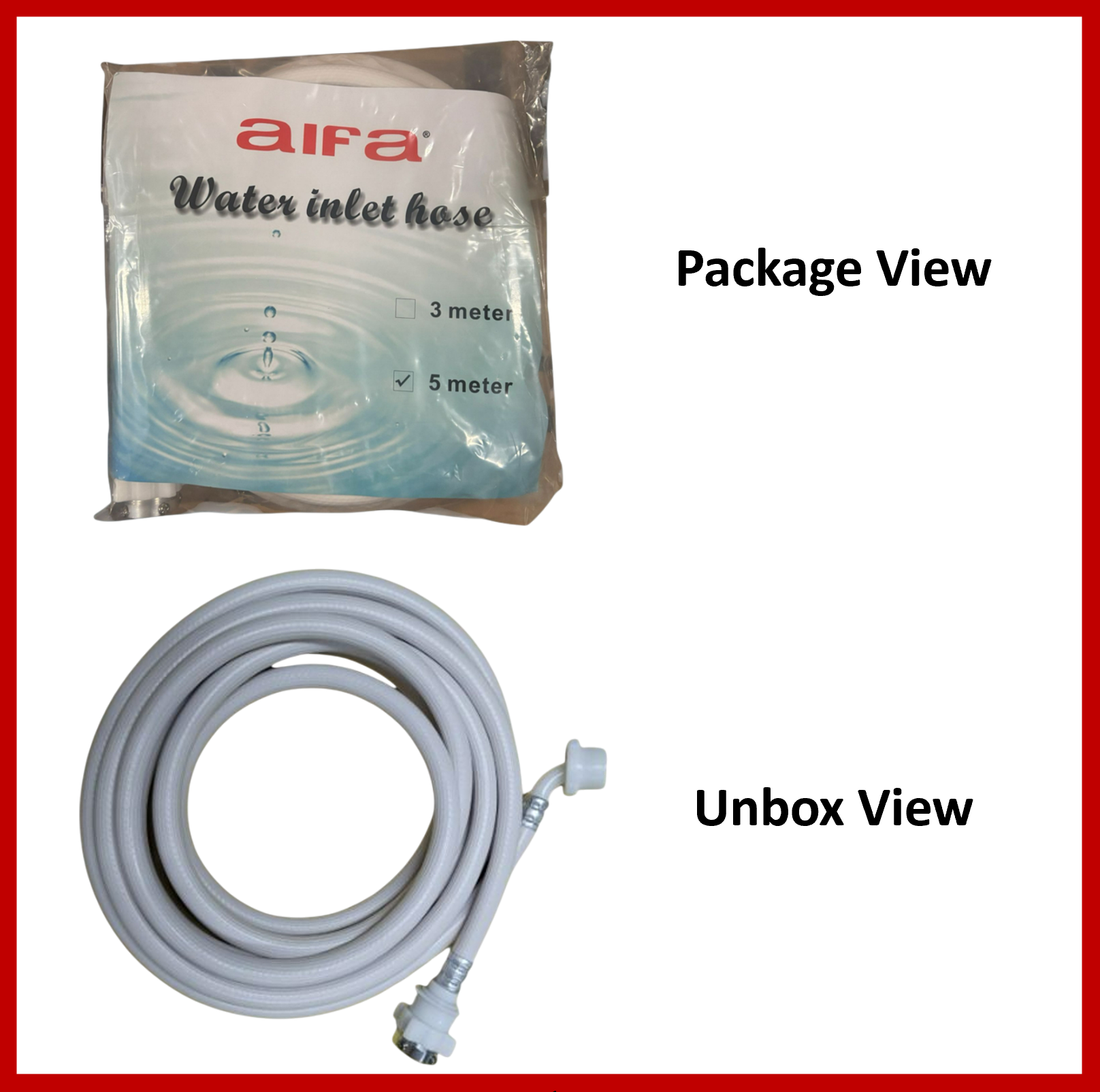 Aifa Washer Water Hose Inlet, Washing Machine Long Pipe Tube Connector Kit- 3metres