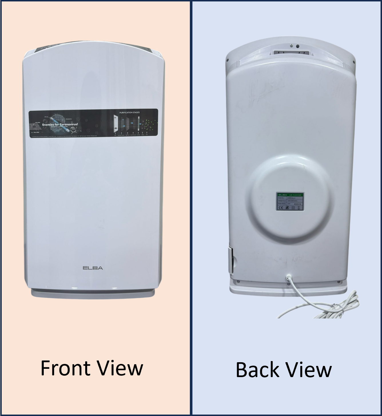 Elba B-803 Intelligent Air Purifier, UV & Ozone Sterilization