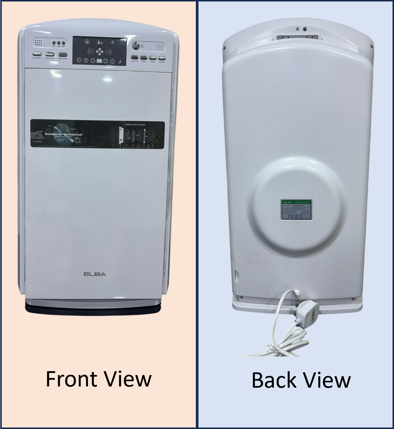 Elba EP-785 Air Purifier, UV & Ozone Sterilization