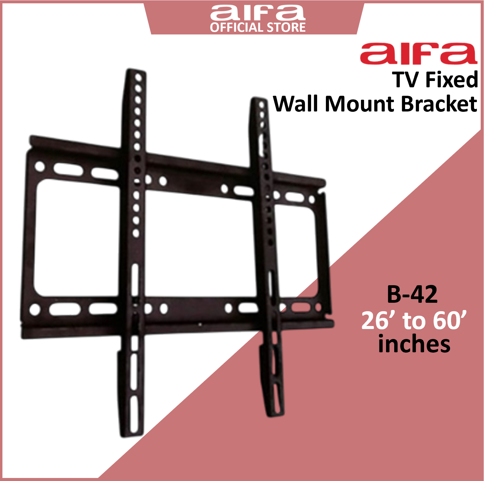 Aifa TV / Monitor Fixed Wall Mount Bracket - 26