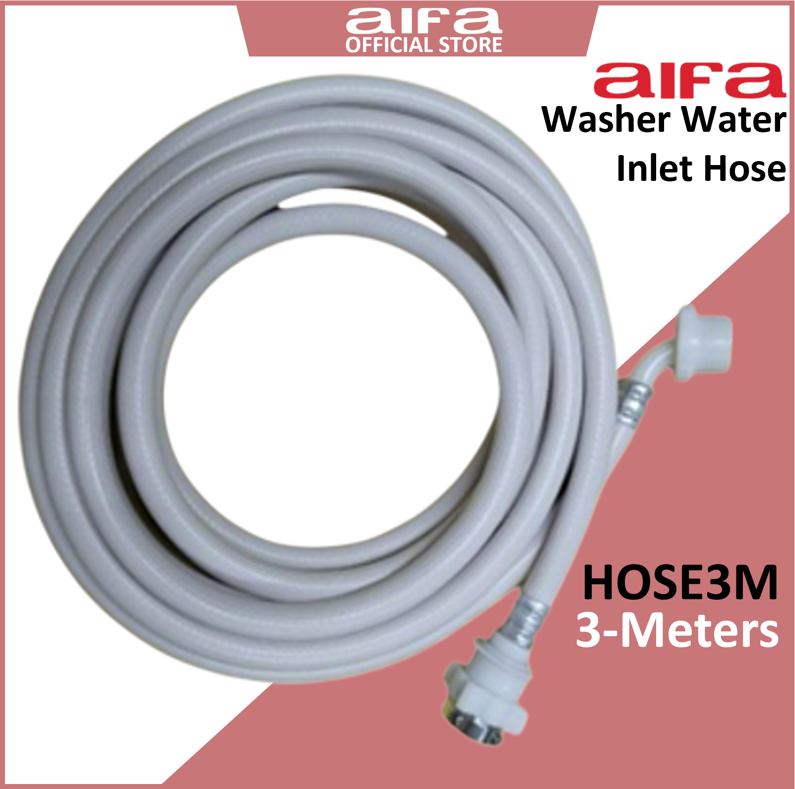 Aifa Washer Water Hose Inlet, Washing Machine Long Pipe Tube Connector Kit- 3metres