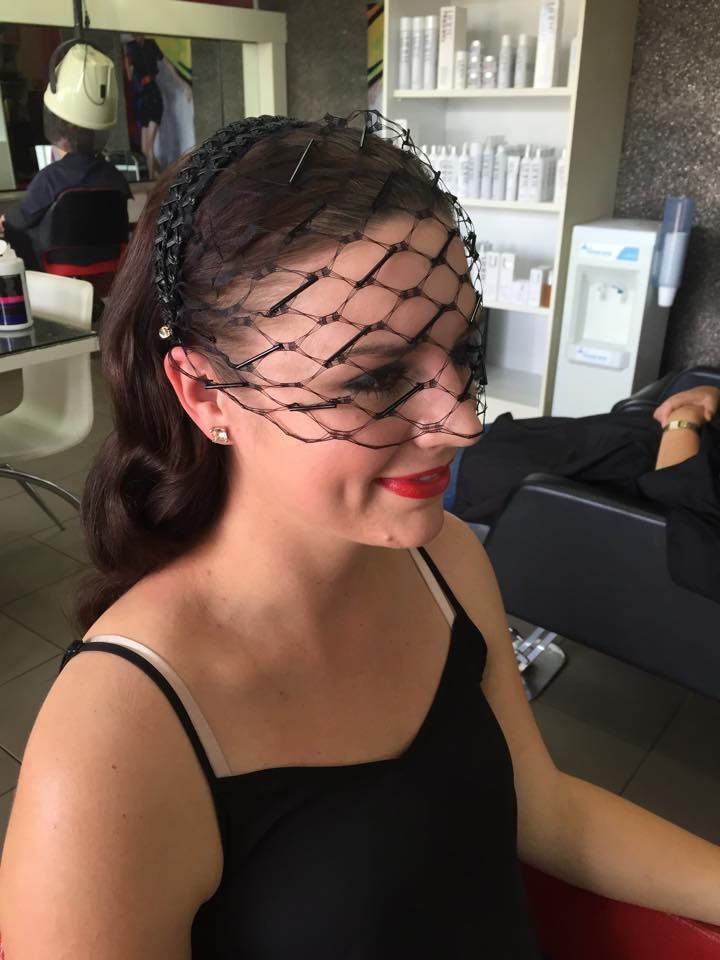 A Woman Wearing a Black Headband with A Veil on Her Face — Hair It Is In Balgownie, NSW