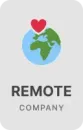 A logo for a remote company with a heart on top of a globe.