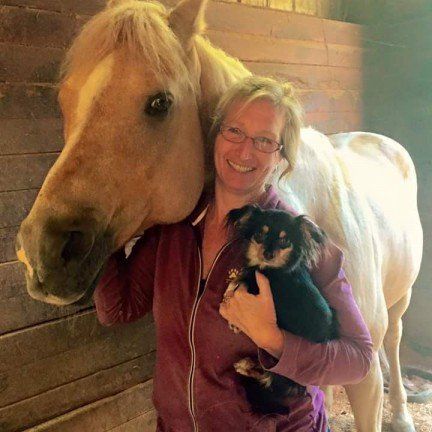 Horse and dog with the owner - Janice's Critter Care in Federal Way, WA