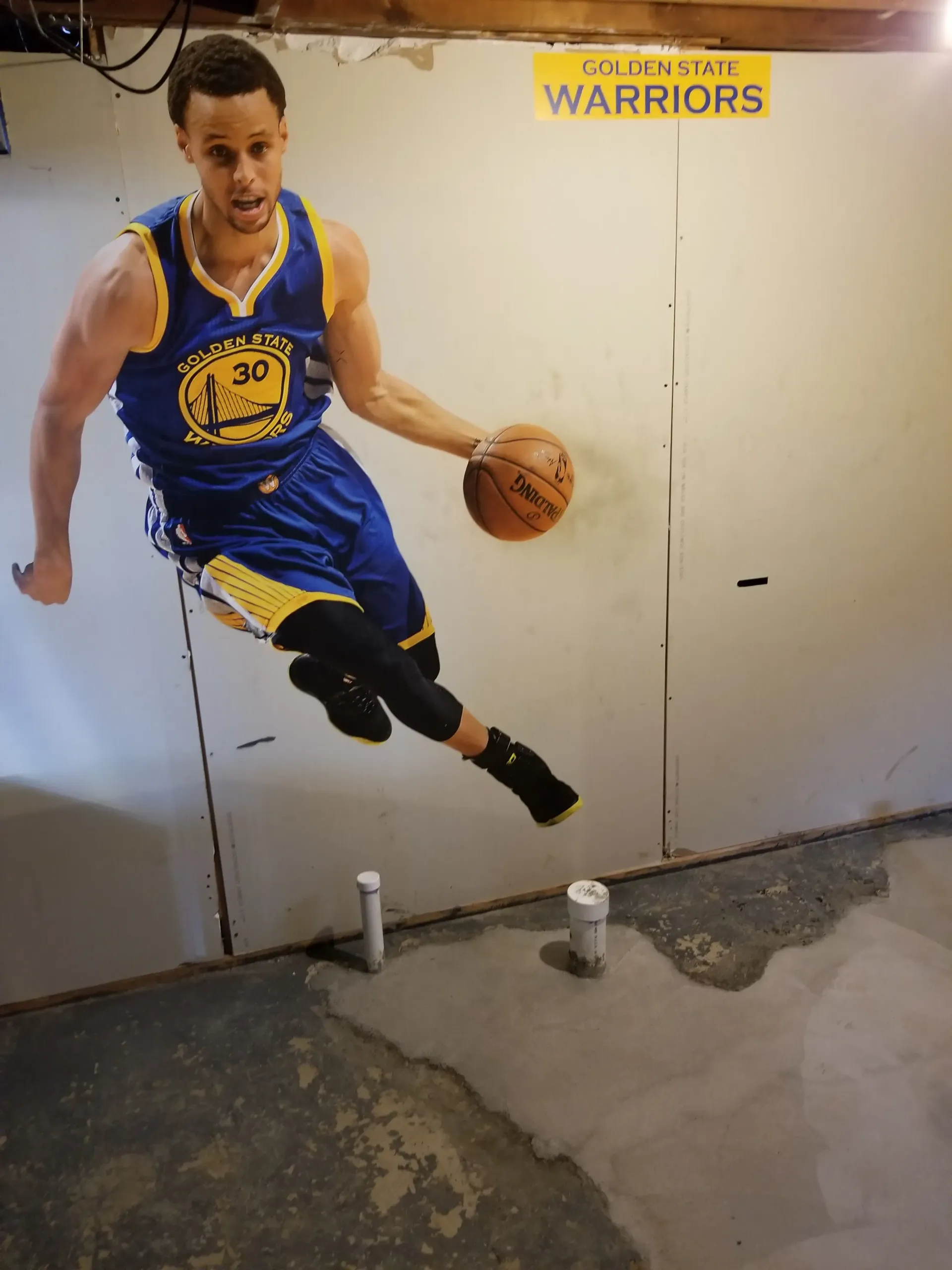 Logo on a basement wall