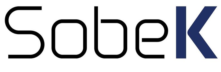The word sobek is written in black and blue on a white background.