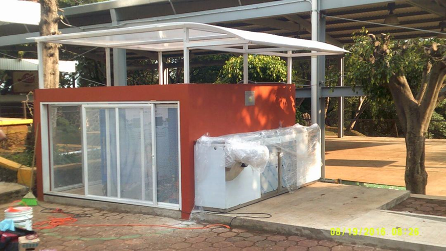 World Environmental Solutions 500 L per day commercial electrical air water generator in Mexico school with wash basins.