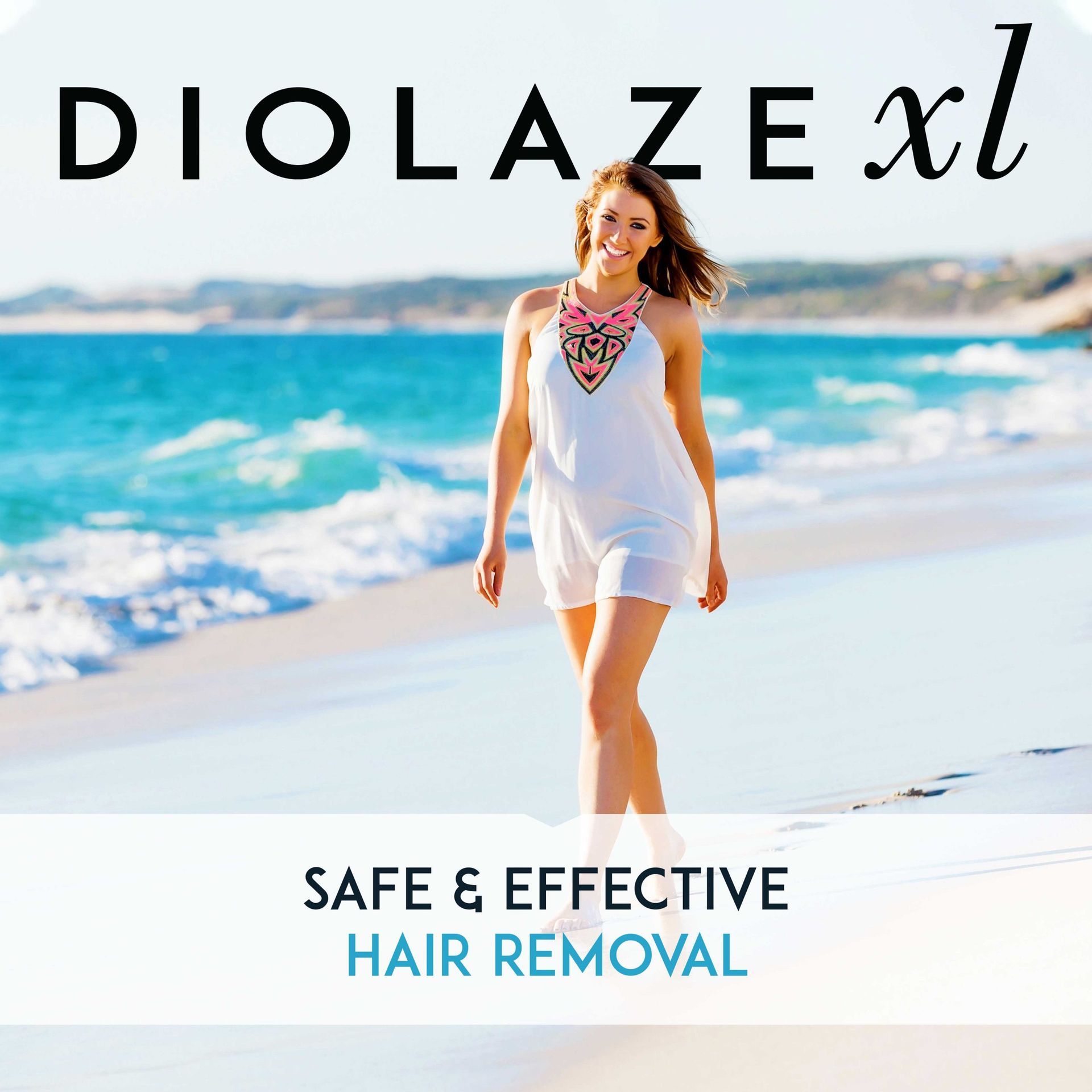 laser hair removal diolaze xl marketing poster