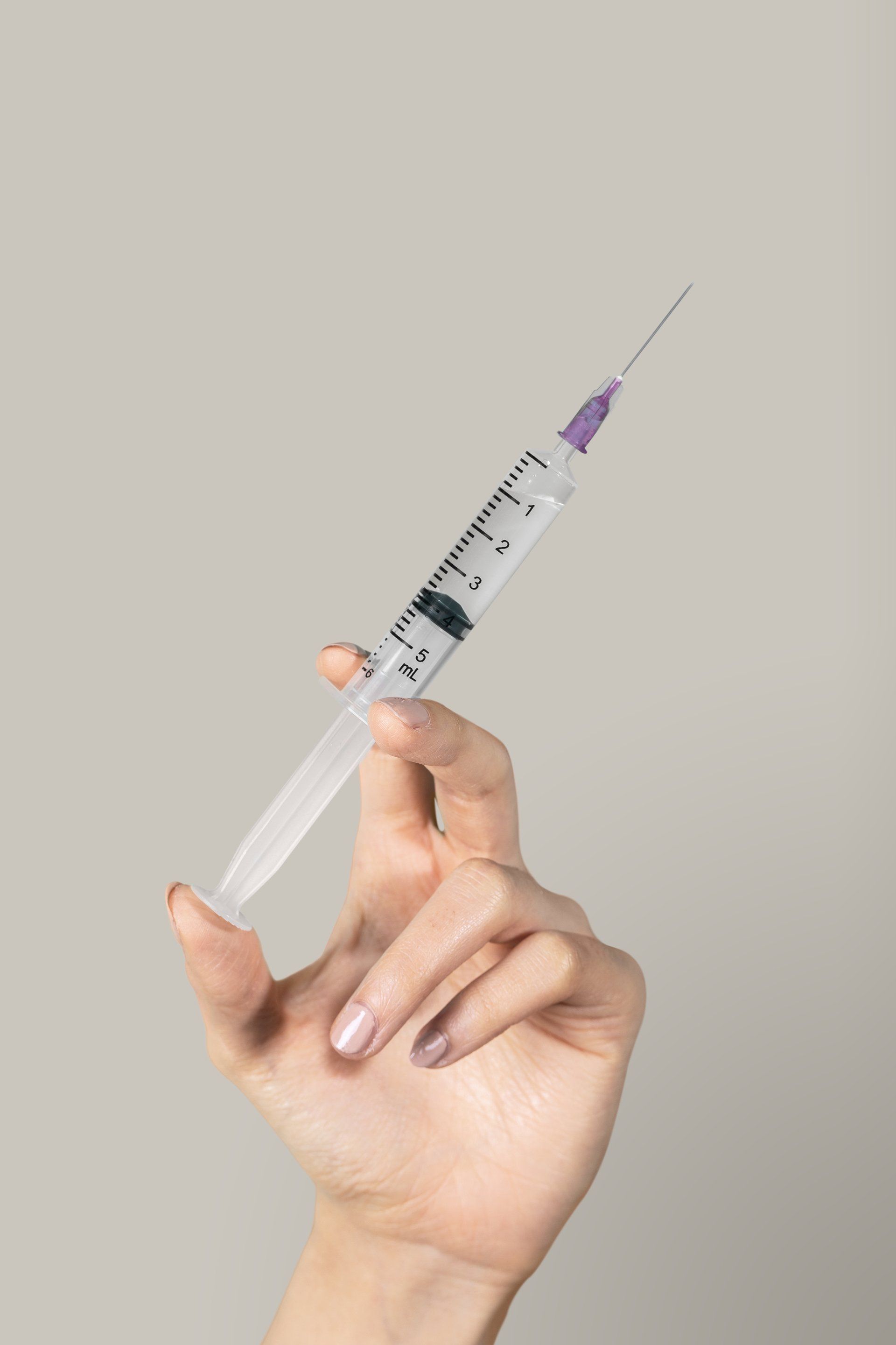 closeup of a botox syringe