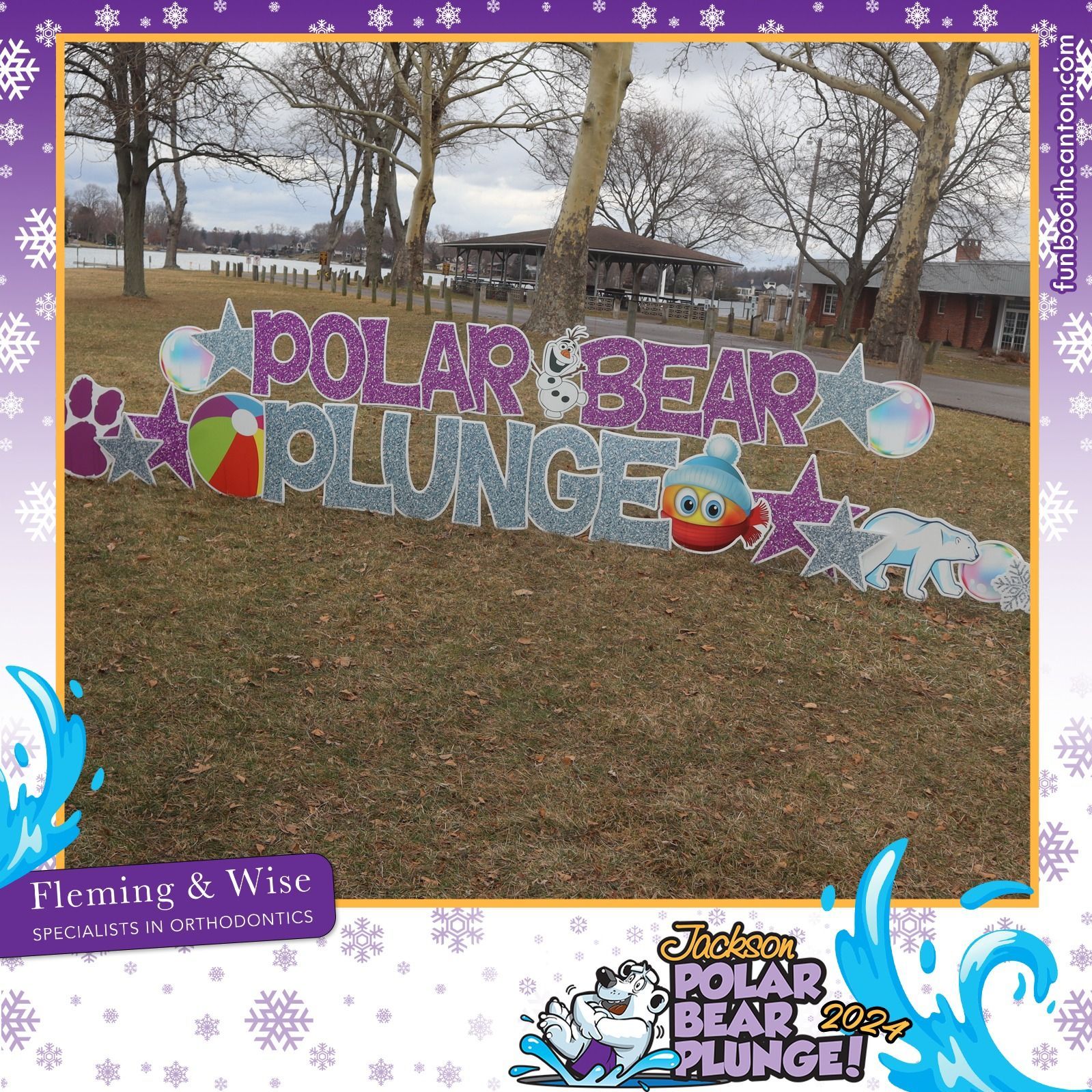 Sign for a Polar Bear Plunge event, reading 