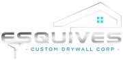 The logo for Esquives Custom Drywall Corp shows a house and a paint roller.