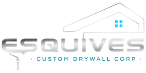 The logo for Esquives Custom Drywall Corp shows a house and a paint roller.