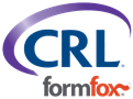 A blue and purple logo for crl formfox.