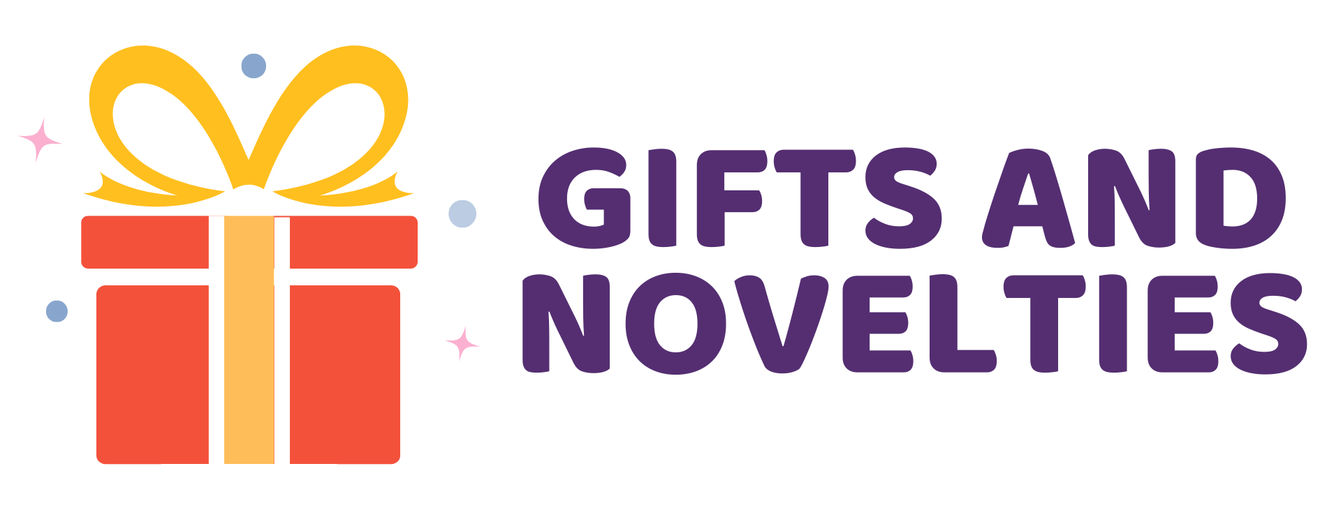 The logo for gifts and novelties shows a gift box with a bow on it.